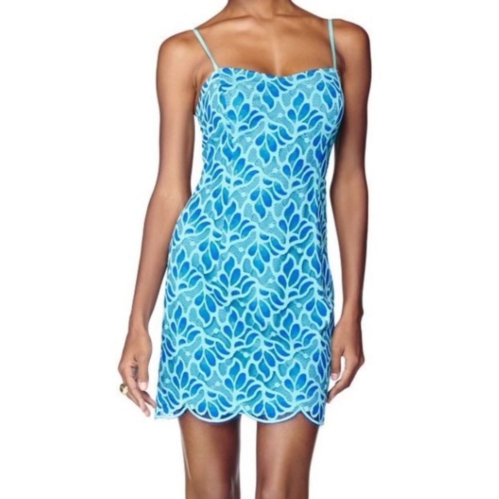 Lilly Pulitzer Avalon blue spaghetti strap dress,4